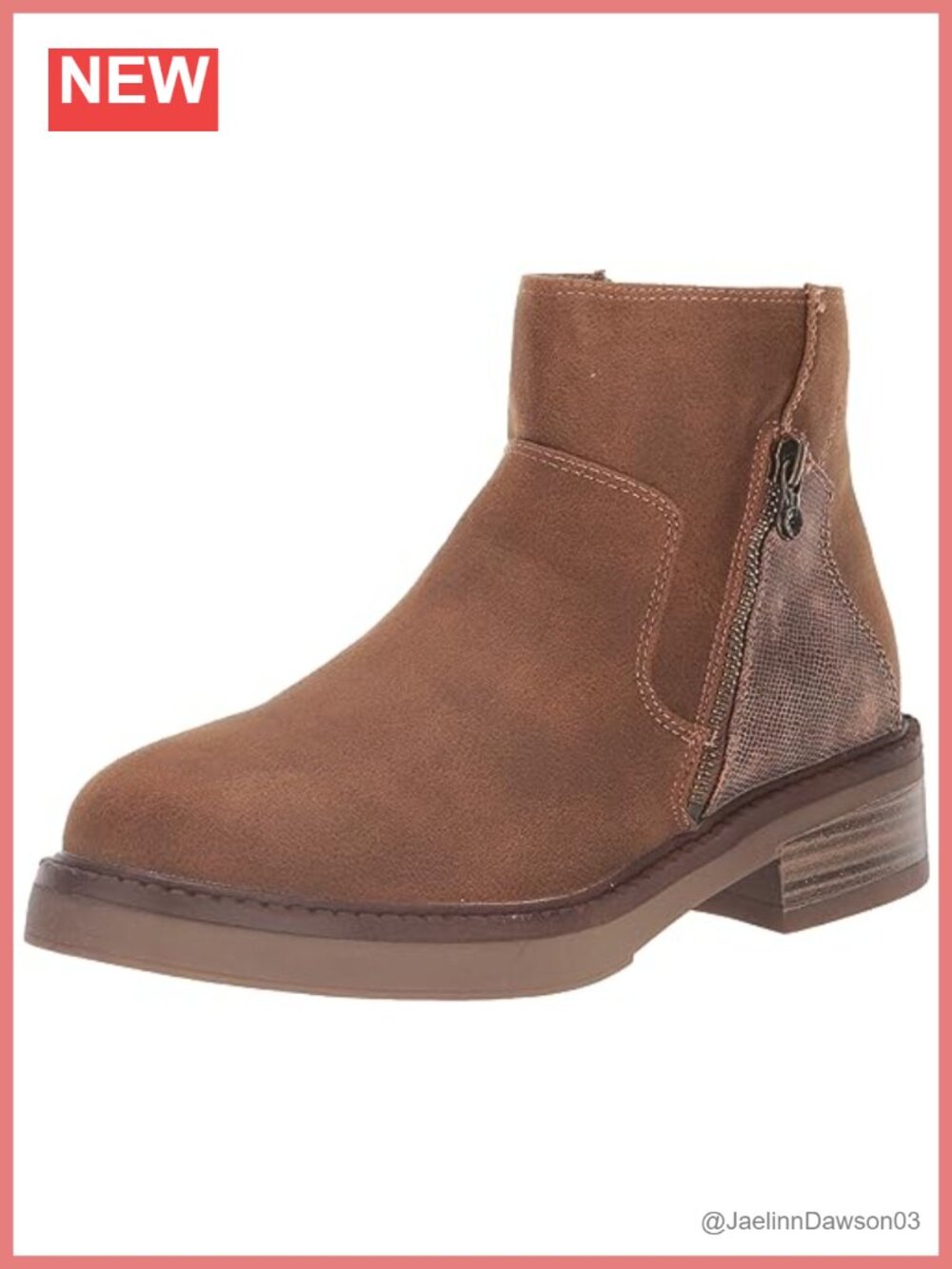 Women's Vienna Faux Suede Ankle Bootie with Inside Zipper & Cushioned Footbed